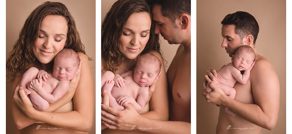 fotografia de recien nacido con padres